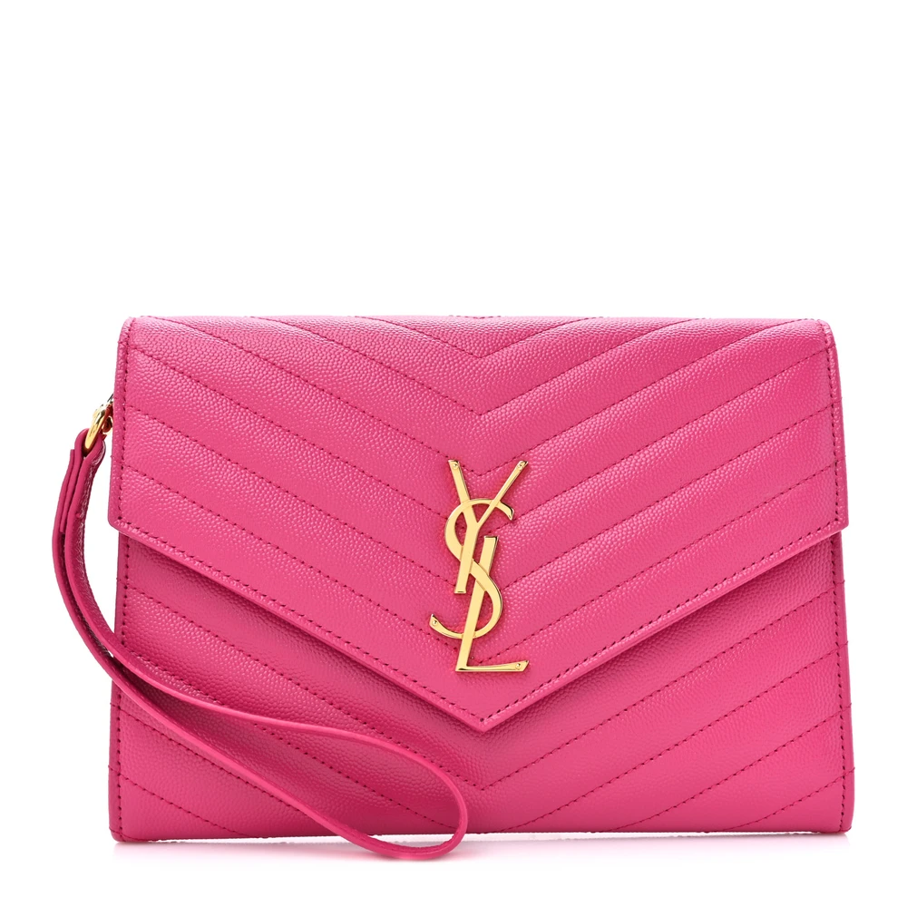 Lushentic Grade Replica Bags - Fuchsia Chevron Envelope Clutch