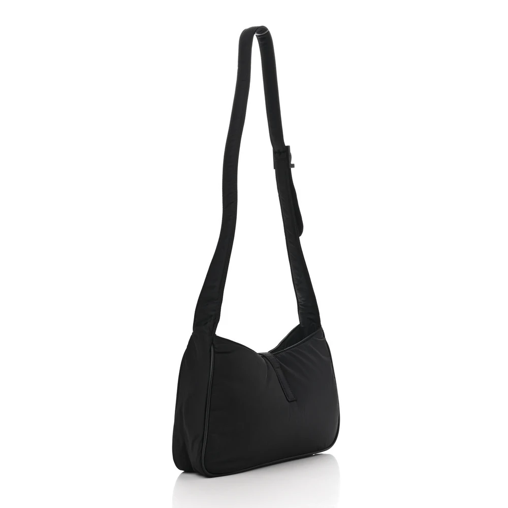 Lushentic Quality Medium Le 5 à 7 Hobo Black Econyl Nylon Black Hardware - Image 3