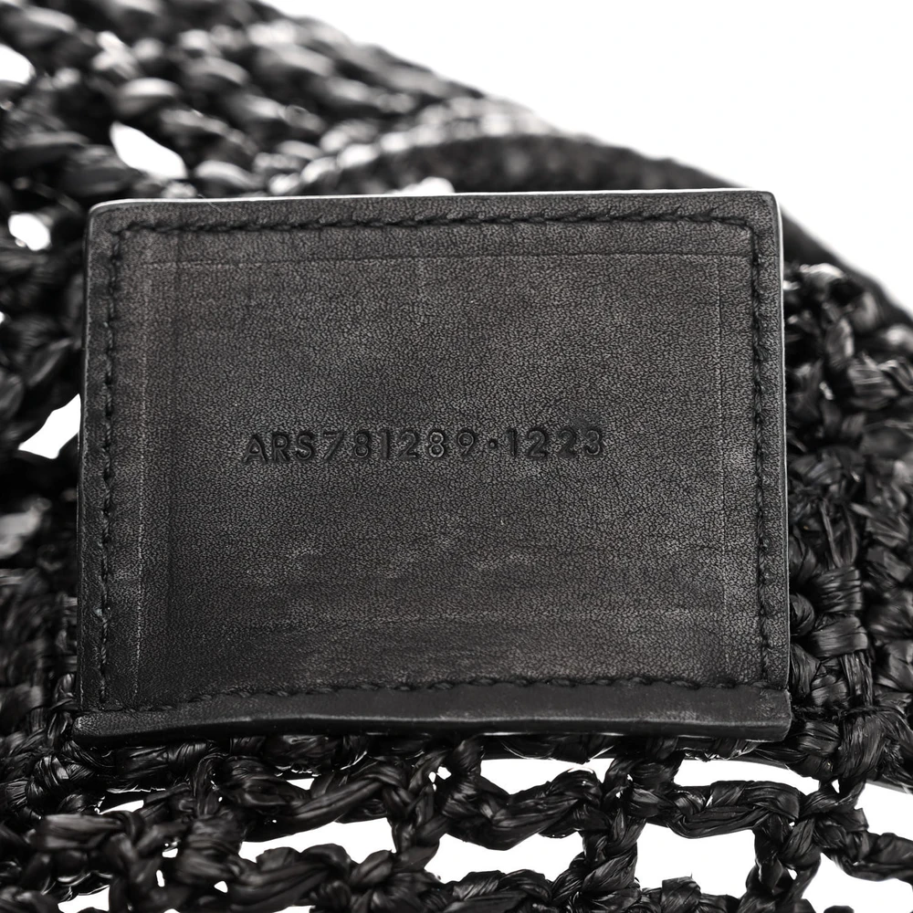 Lushentic Medium Oxalis Shoulder Bag - Black Raffia & Gold Hardware - Image 9