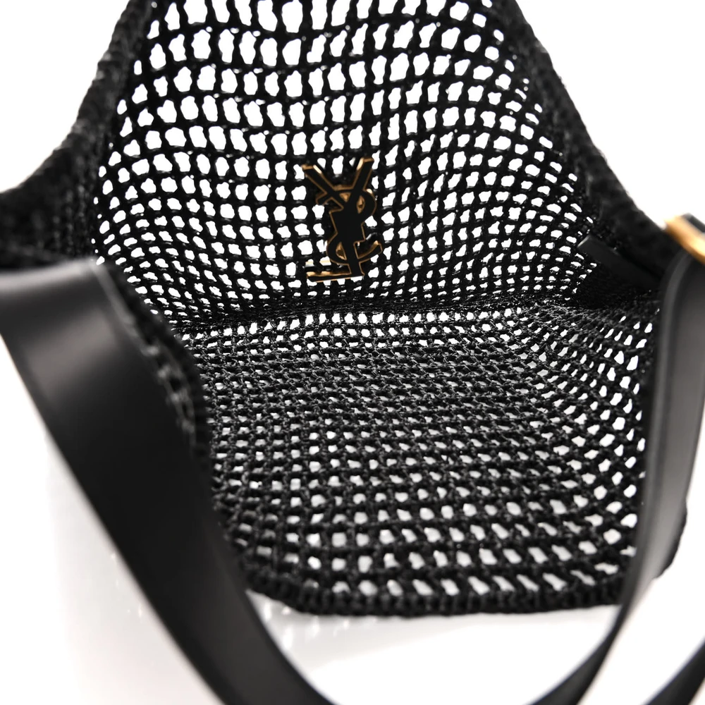 Lushentic Medium Oxalis Shoulder Bag - Black Raffia & Gold Hardware - Image 7