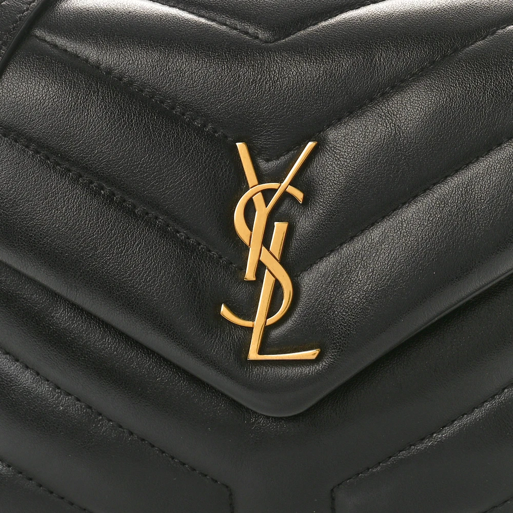 Buy Lushentic Mini Loulou Crossbody Bag in Black Quilted Leather - Image 8