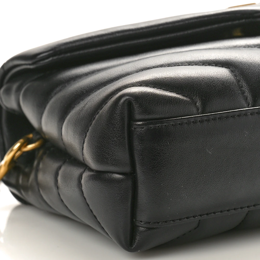 Buy Lushentic Mini Loulou Crossbody Bag in Black Quilted Leather - Image 4