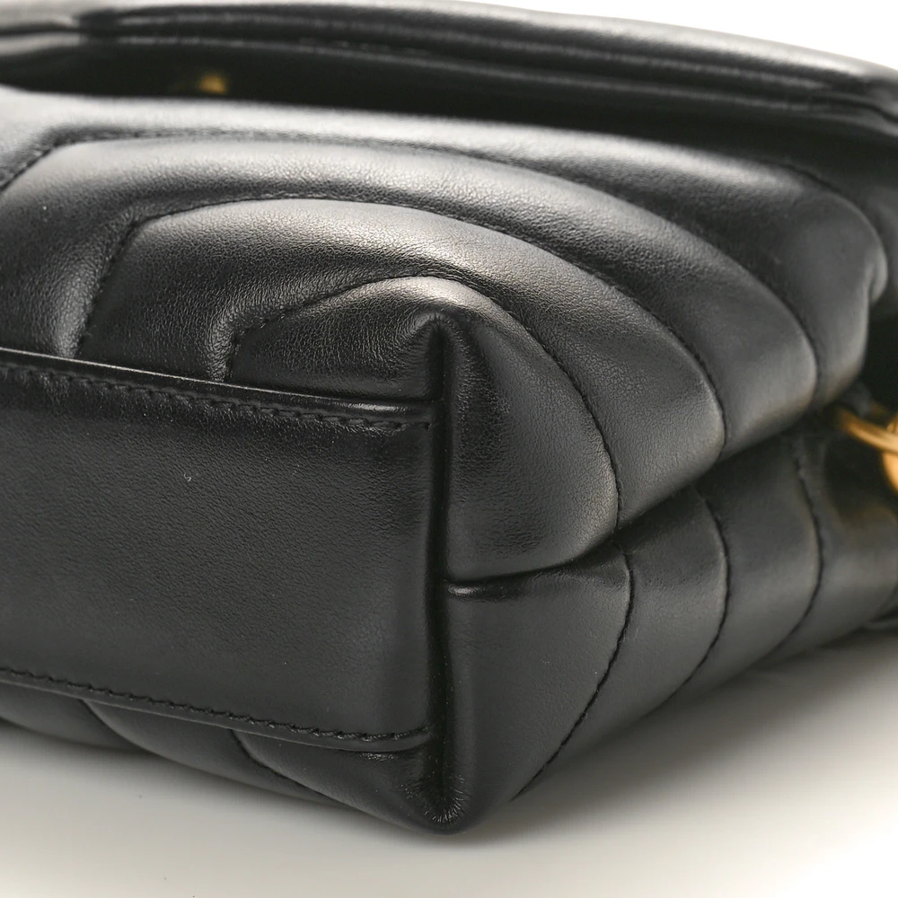 Buy Lushentic Mini Loulou Crossbody Bag in Black Quilted Leather - Image 5