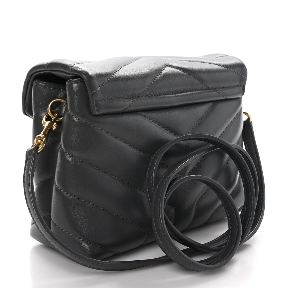 Lushentic Mini Loulou Crossbody Bag - Quilted Monogram & Gold Charm - Image 3