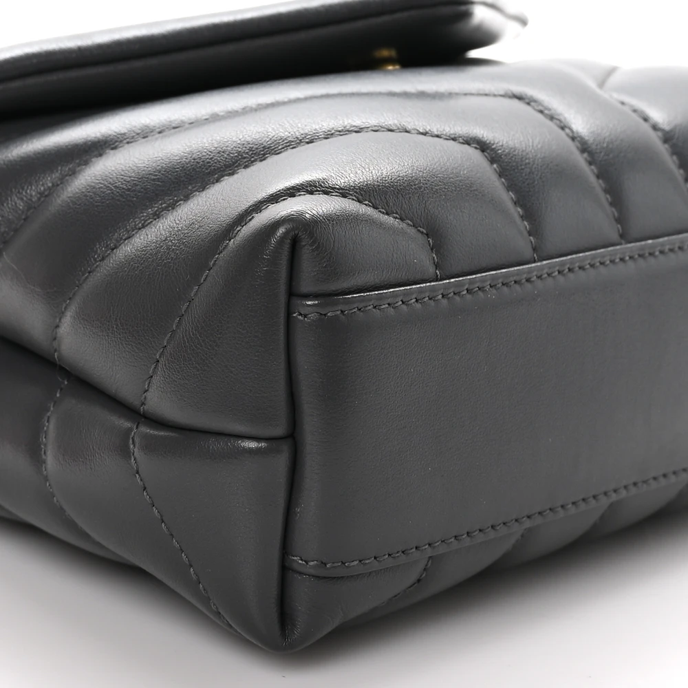 Lushentic Mini Loulou Crossbody Bag - Quilted Monogram & Gold Charm - Image 4