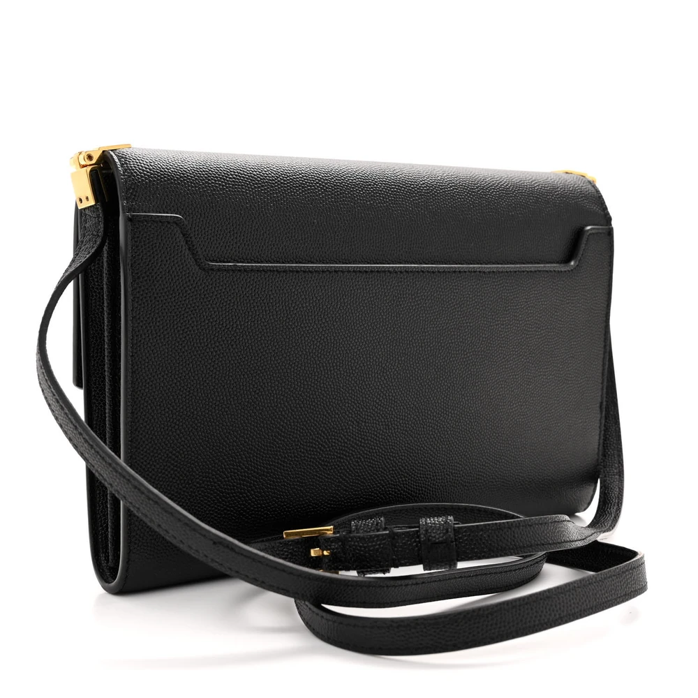 Lushentic Designer Mini Uptown Crossbody Bag in Iconic Black Leather - Image 3