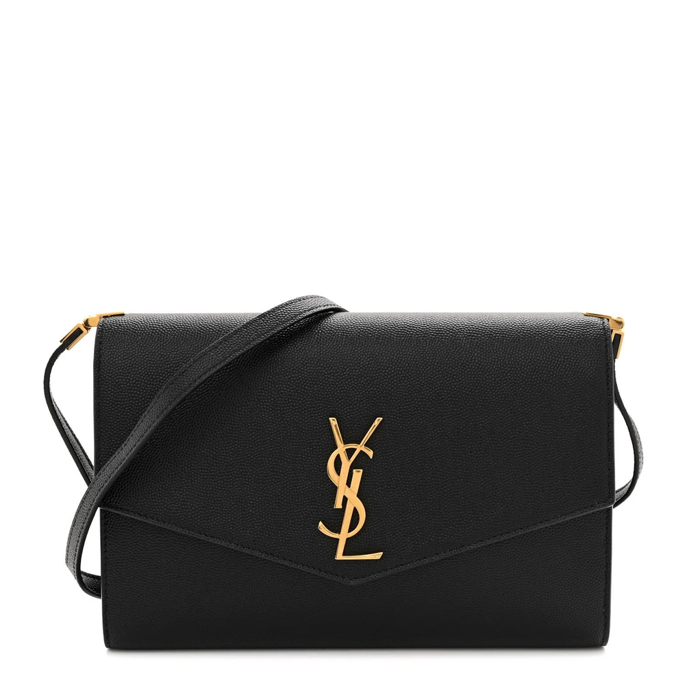 Lushentic Designer Mini Uptown Crossbody Bag in Iconic Black Leather