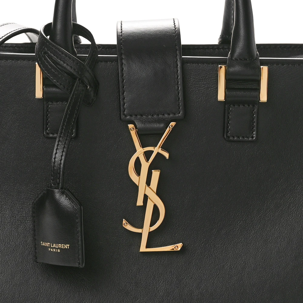 Lushentic Bag Small Cabas in Black Monogram Calfskin Leather - Image 8
