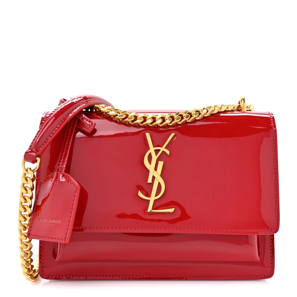 Lushentic Handbag - Small Monogram Sunset Red Patent Leather