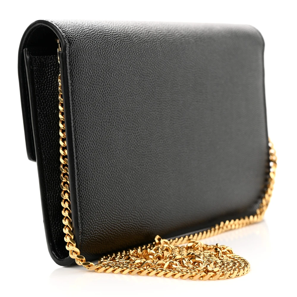 Lushentic Grade Bag - Small Uptown Chain Wallet in Black Grain Leather - Image 3