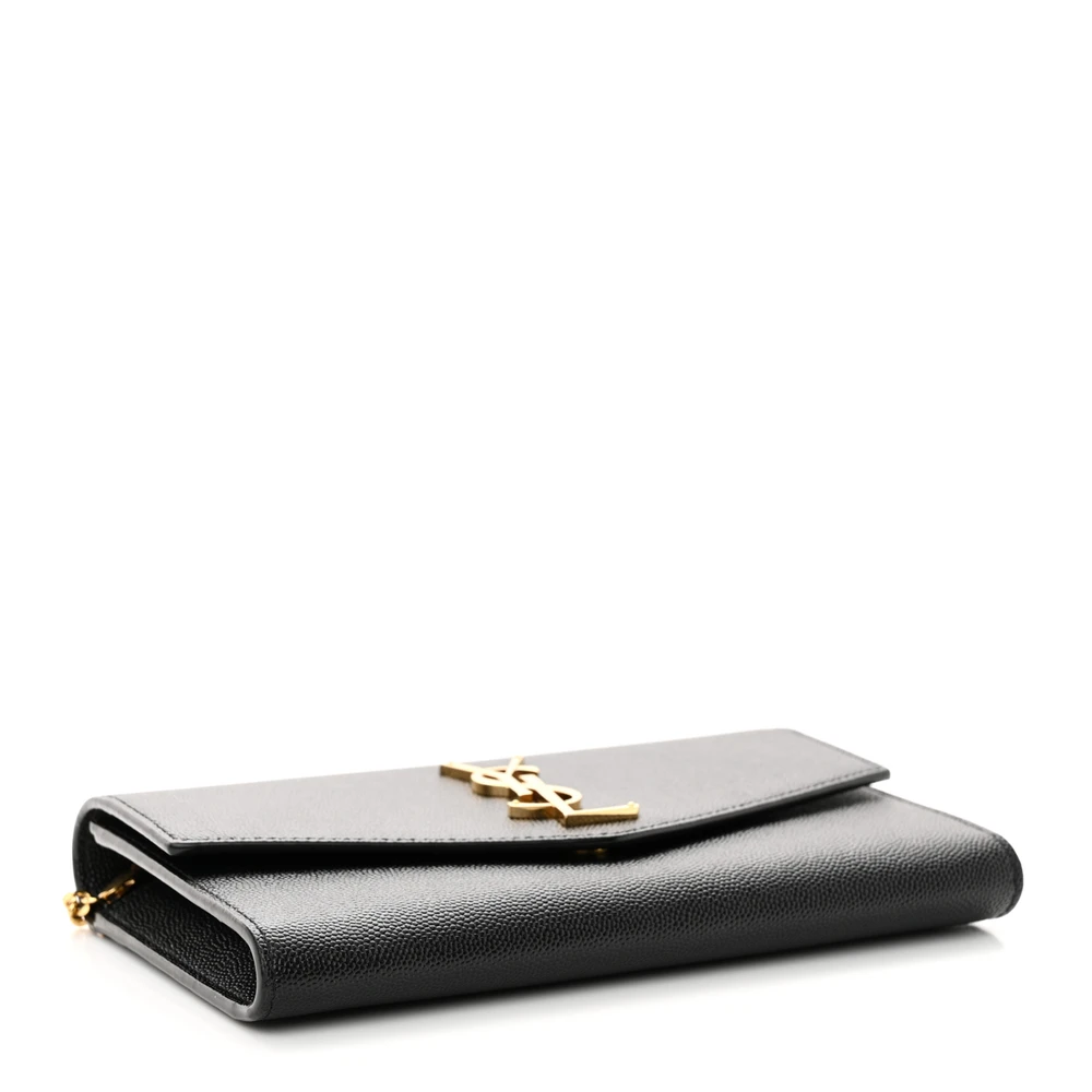 Lushentic Grade Bag - Small Uptown Chain Wallet in Black Grain Leather - Image 6
