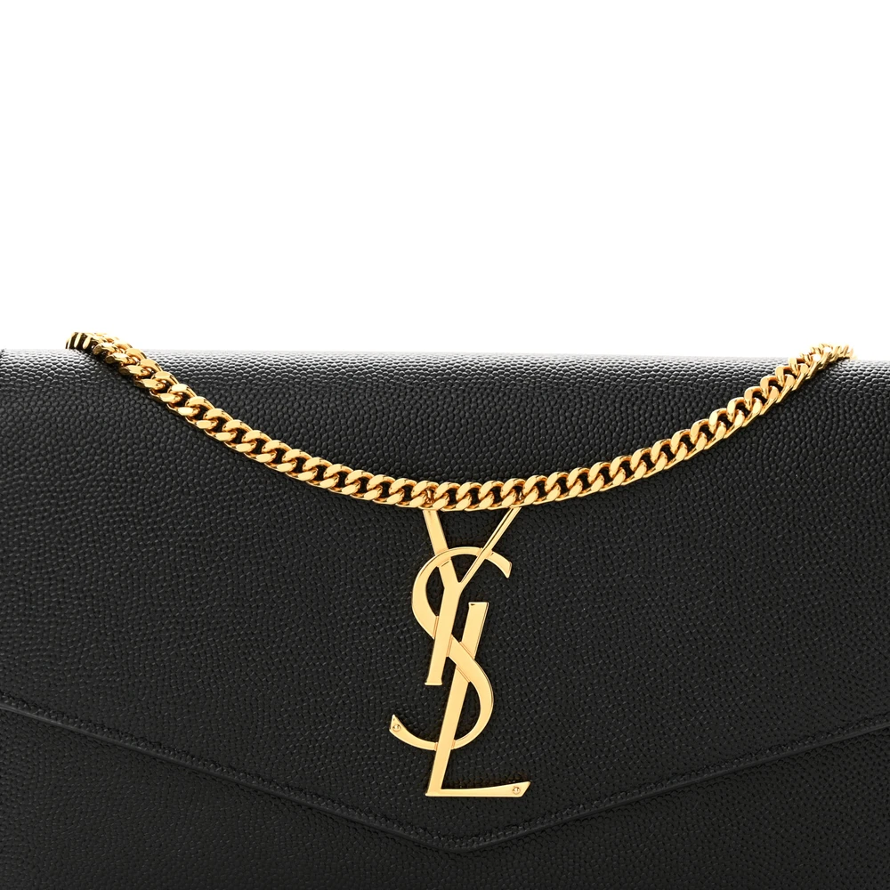 Lushentic Grade Bag - Small Uptown Chain Wallet in Black Grain Leather - Image 8