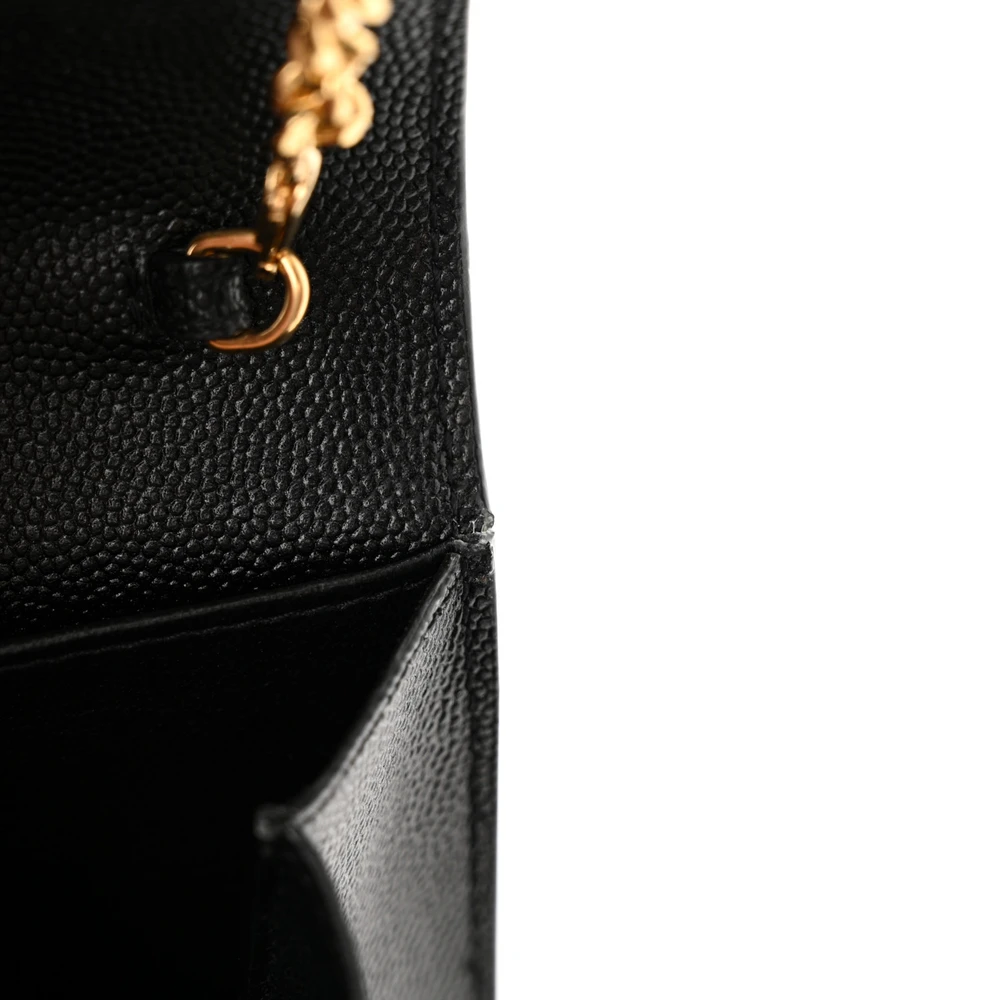 Lushentic Grade Bag - Small Uptown Chain Wallet in Black Grain Leather - Image 9