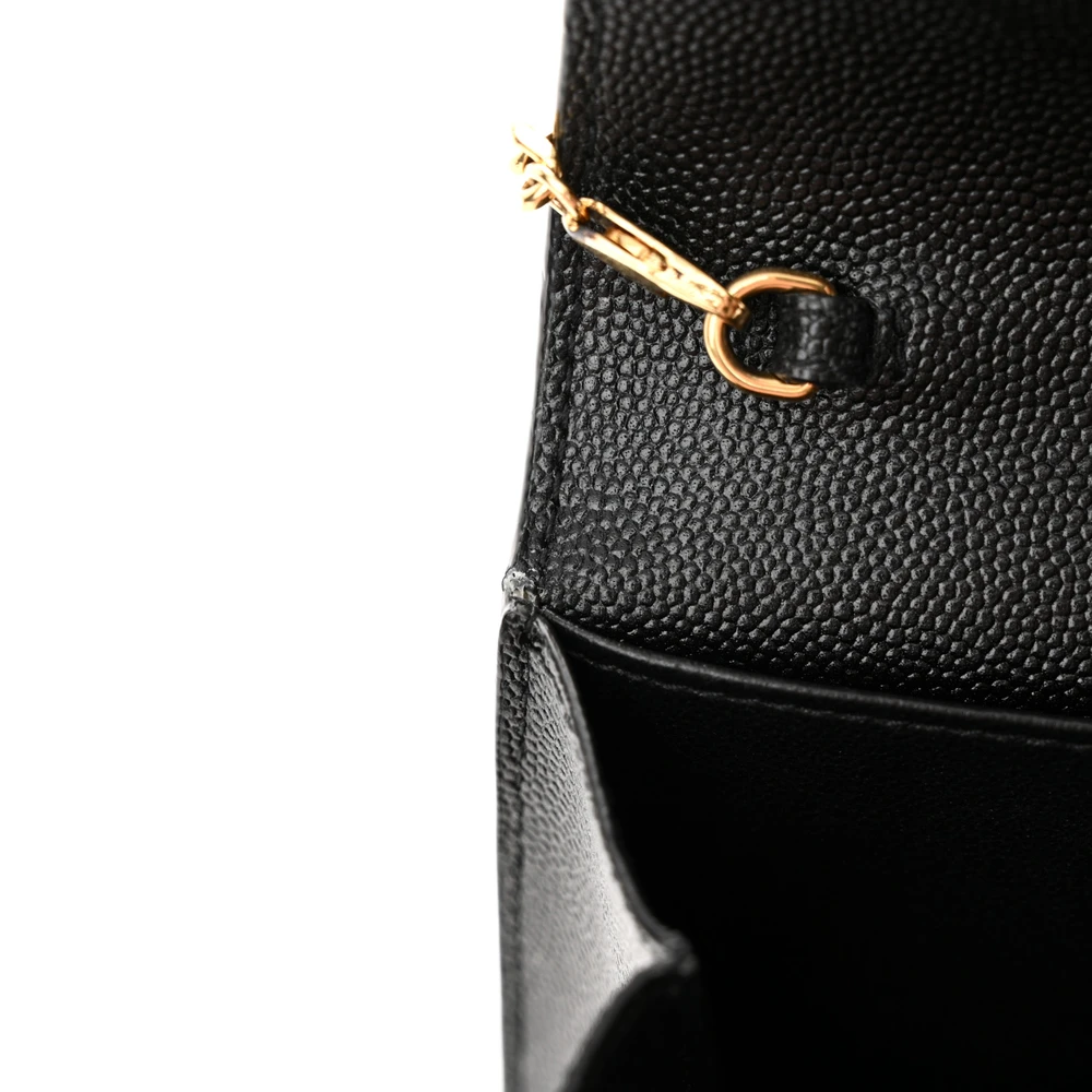 Lushentic Grade Bag - Small Uptown Chain Wallet in Black Grain Leather - Image 10