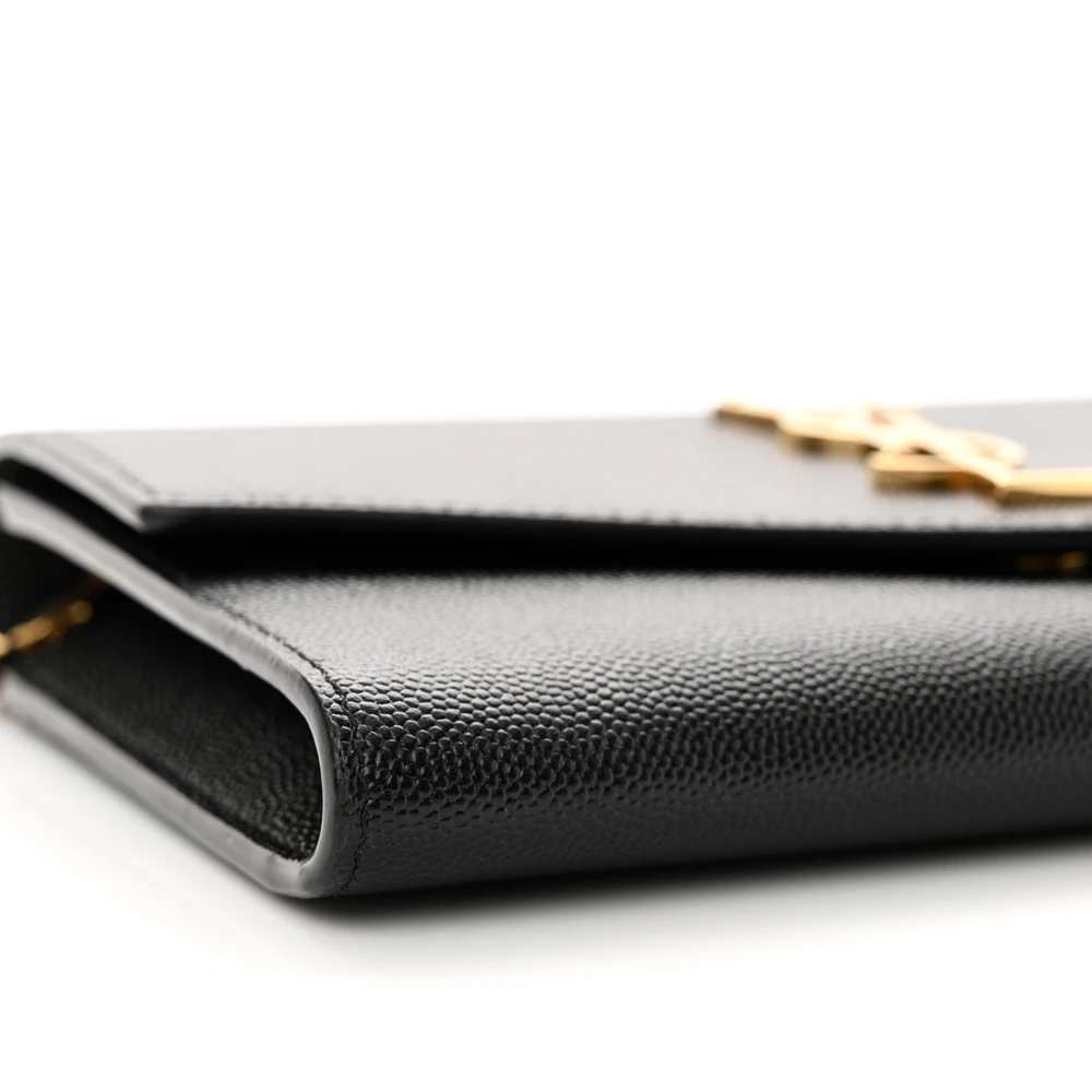 Lushentic Grade Bag - Small Uptown Chain Wallet in Black Grain Leather - Image 4