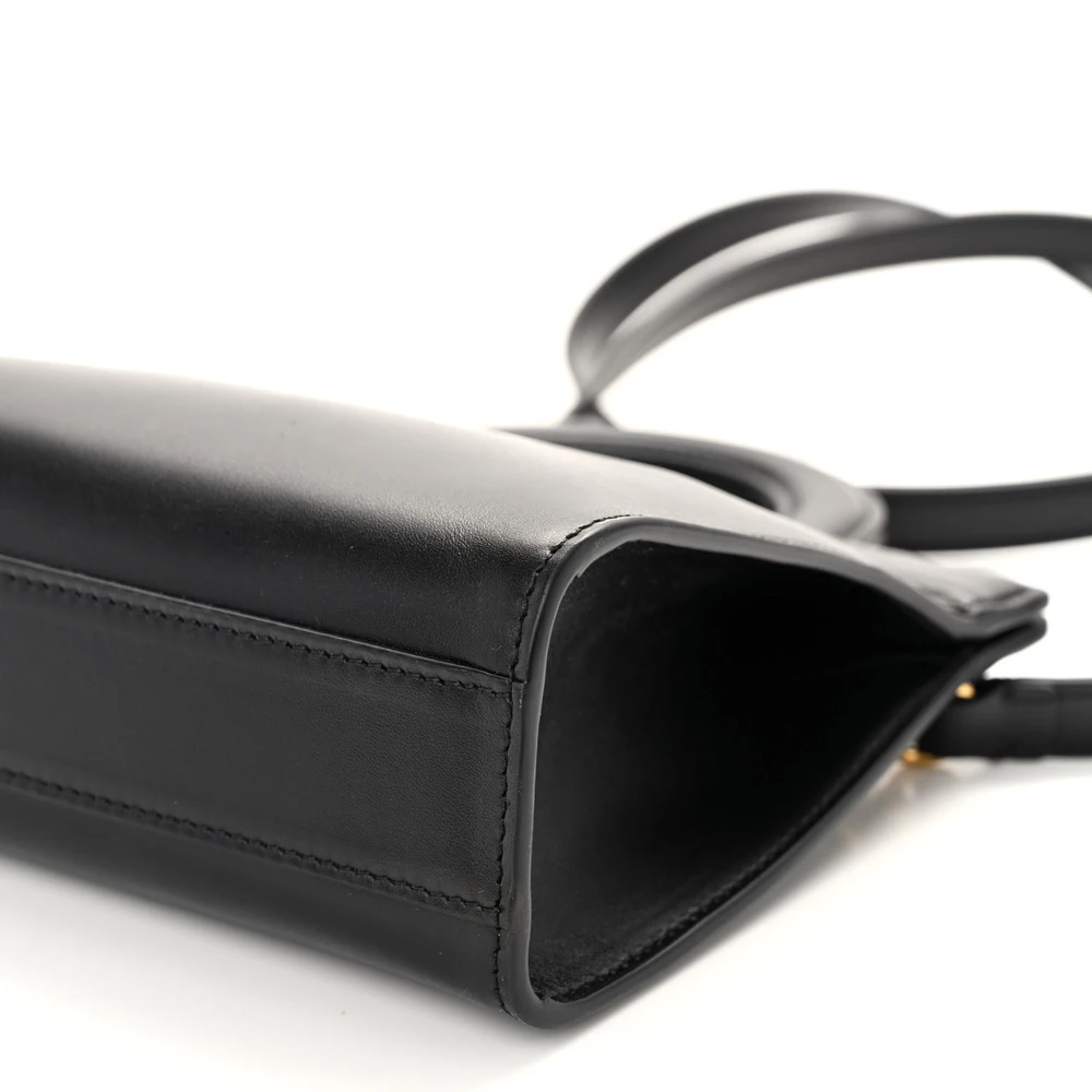 Lushentic Mini Vlogo Signature Crossbody Tote - Black Calfskin Leather - Image 4