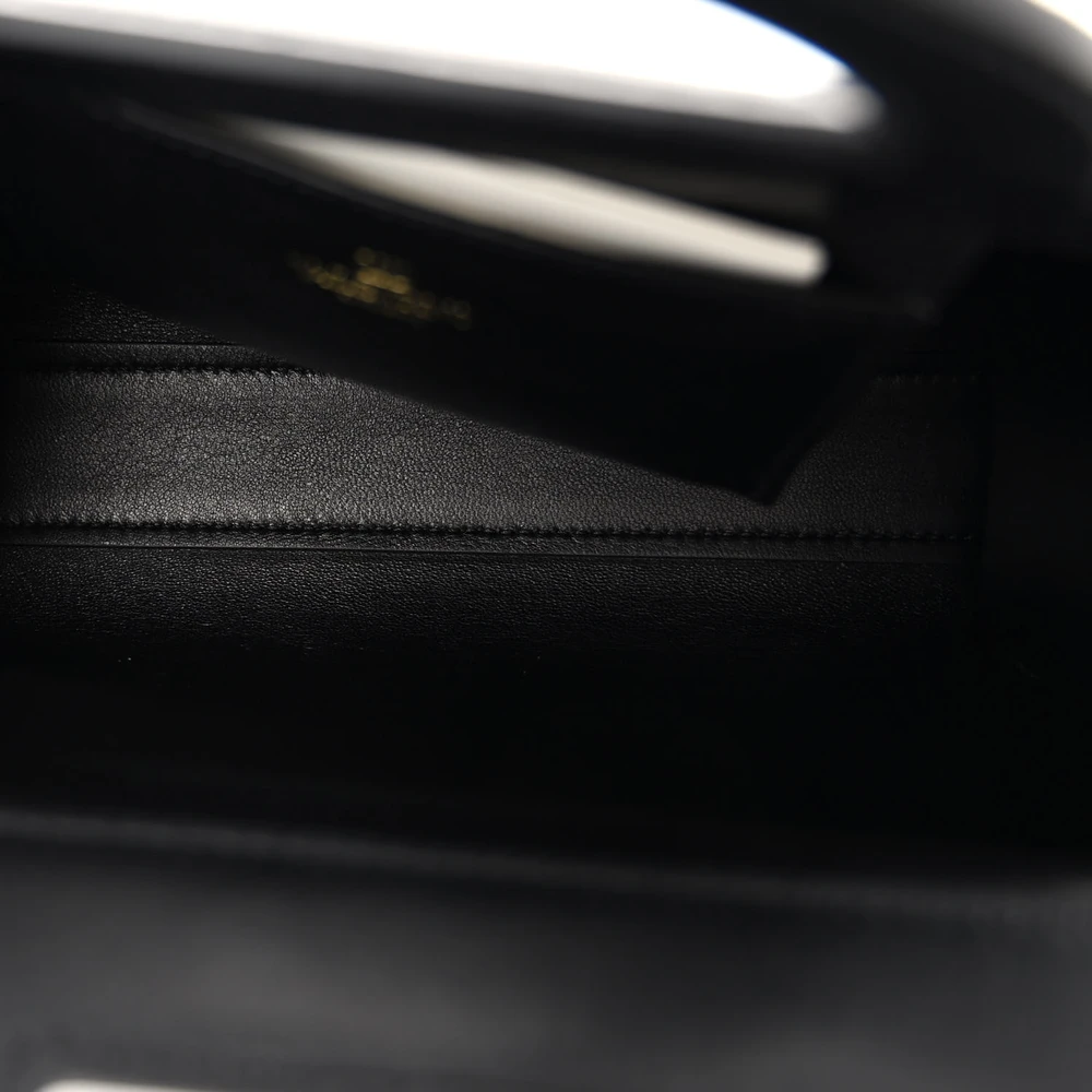 Lushentic Mini Vlogo Signature Crossbody Tote - Black Calfskin Leather - Image 7