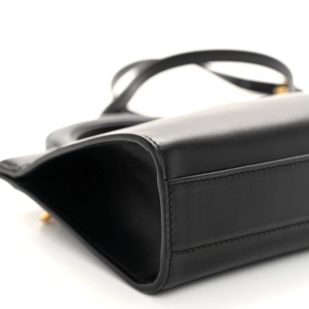 Lushentic Mini Vlogo Signature Crossbody Tote - Black Calfskin Leather - Image 5