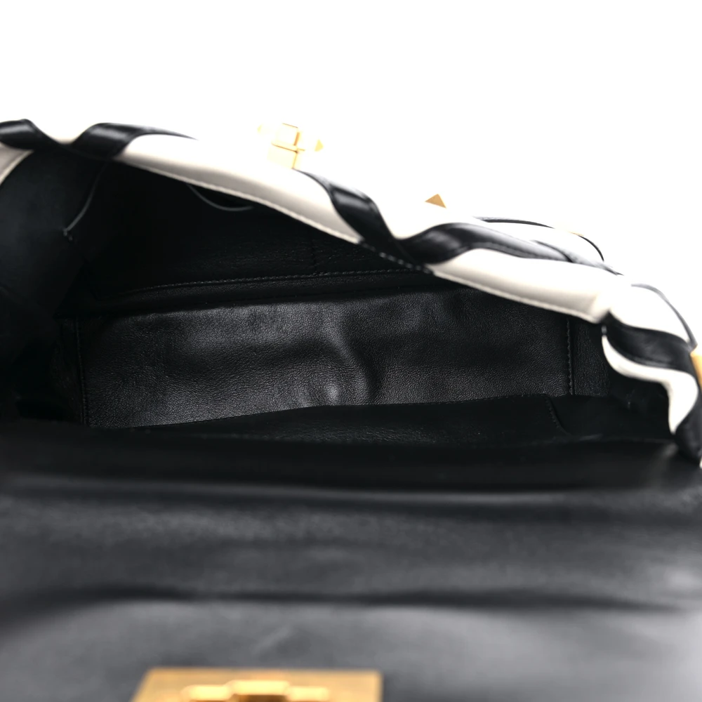 Lushentic Handbags Large Roman Stud Shoulder Bag in Ivory & Black - Image 7