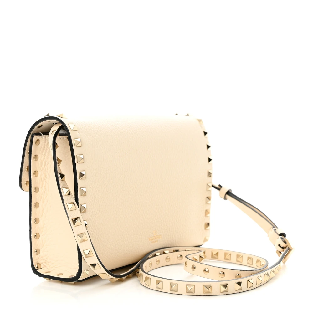 Buy Lushentic Rockstud Flip Lock Crossbody Bag in Ivory Leather - Image 3