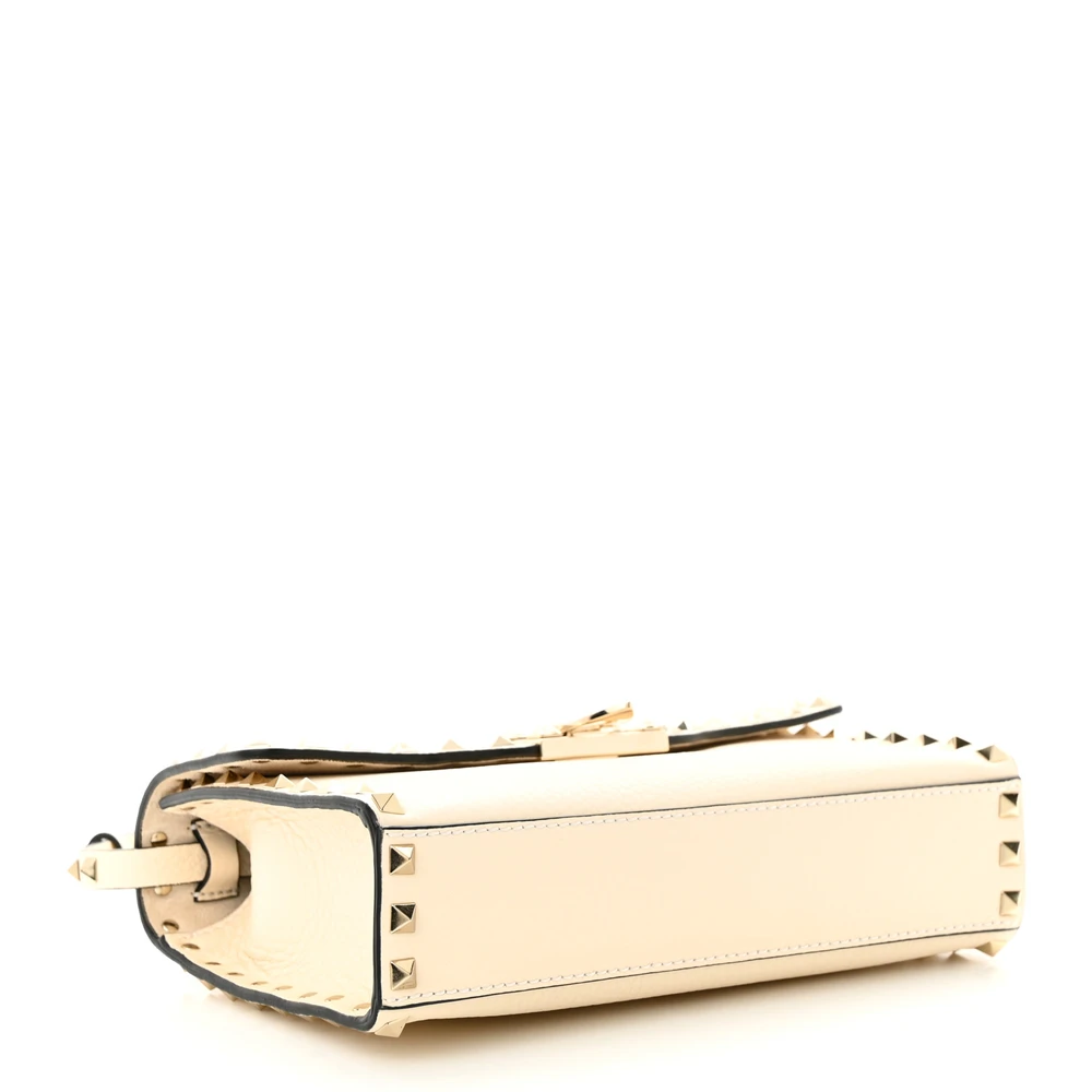Buy Lushentic Rockstud Flip Lock Crossbody Bag in Ivory Leather - Image 6