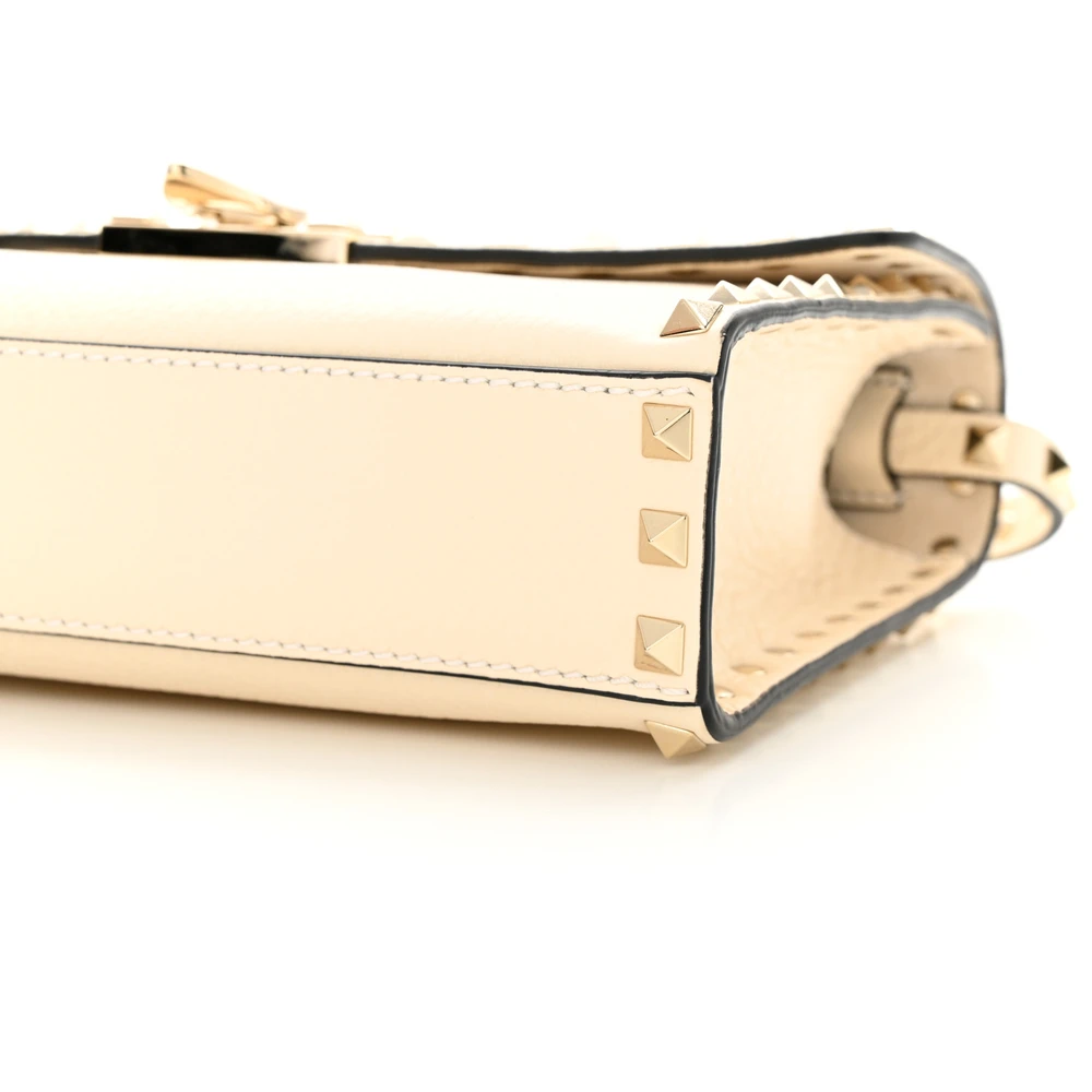 Buy Lushentic Rockstud Flip Lock Crossbody Bag in Ivory Leather - Image 4