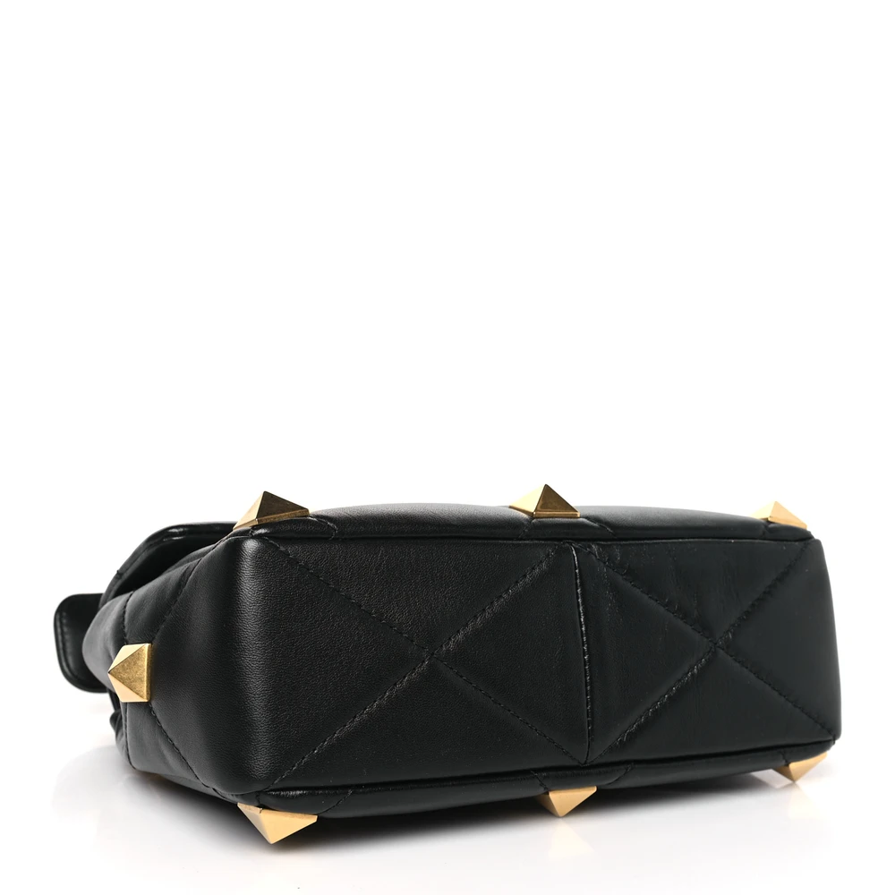 Buy Lushentic Grade Bags - Medium Roman Stud Shoulder Bag Black - Image 6