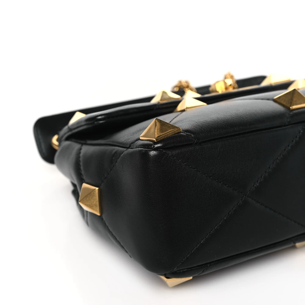 Buy Lushentic Grade Bags - Medium Roman Stud Shoulder Bag Black - Image 4