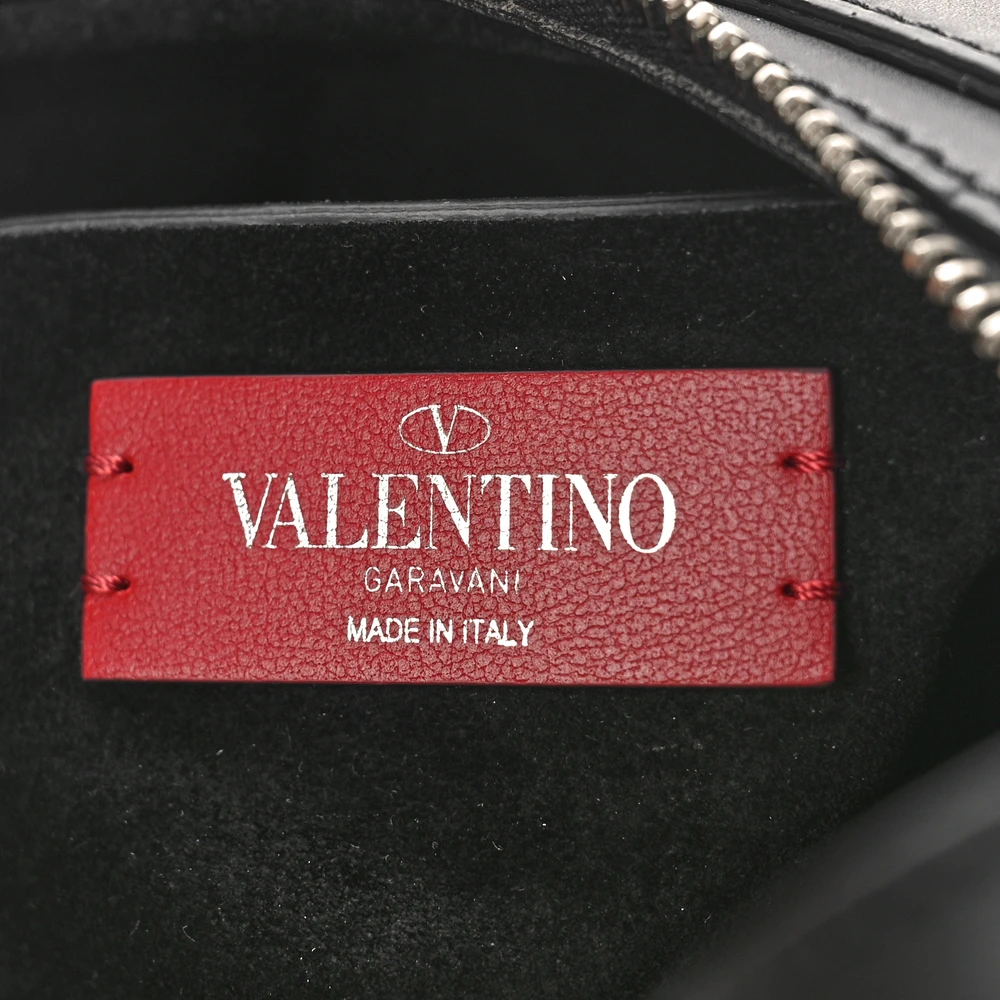 Lushentic Quality Bags Medium VLTN Print Shoulder Bag Black Calfskin Leather - Image 2