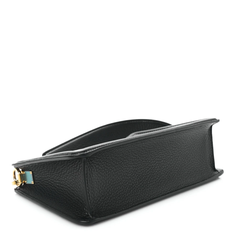 Lushentic Replicas Medium VLogo Signature Shoulder Bag Black Grainy Calfskin Leather Gold Hardware 2 - Image 6