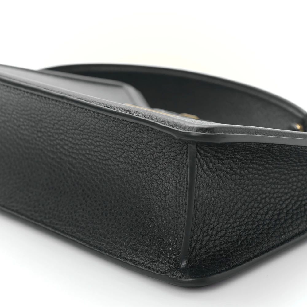 Lushentic Replicas Medium VLogo Signature Shoulder Bag Black Grainy Calfskin Leather Gold Hardware 2 - Image 5