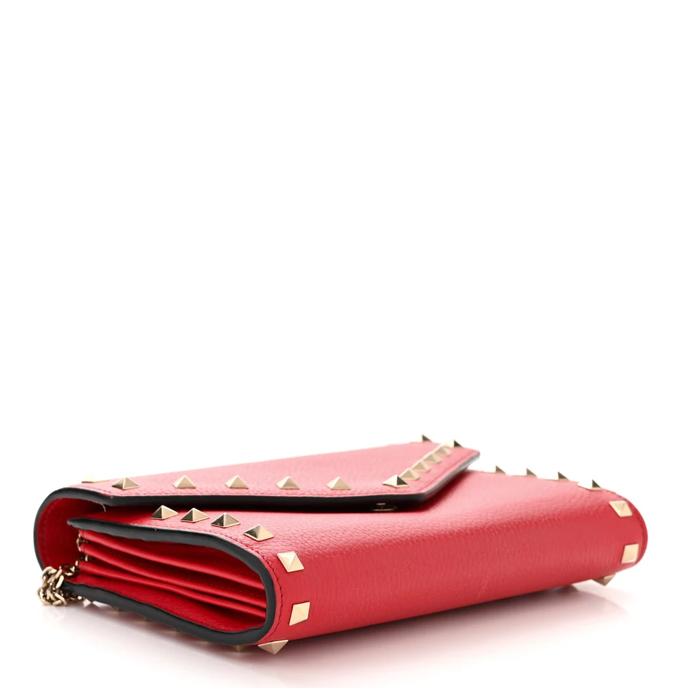 Lushentic Mini Rockstud Envelope Wallet in Rosso Valentino Leather - Image 6