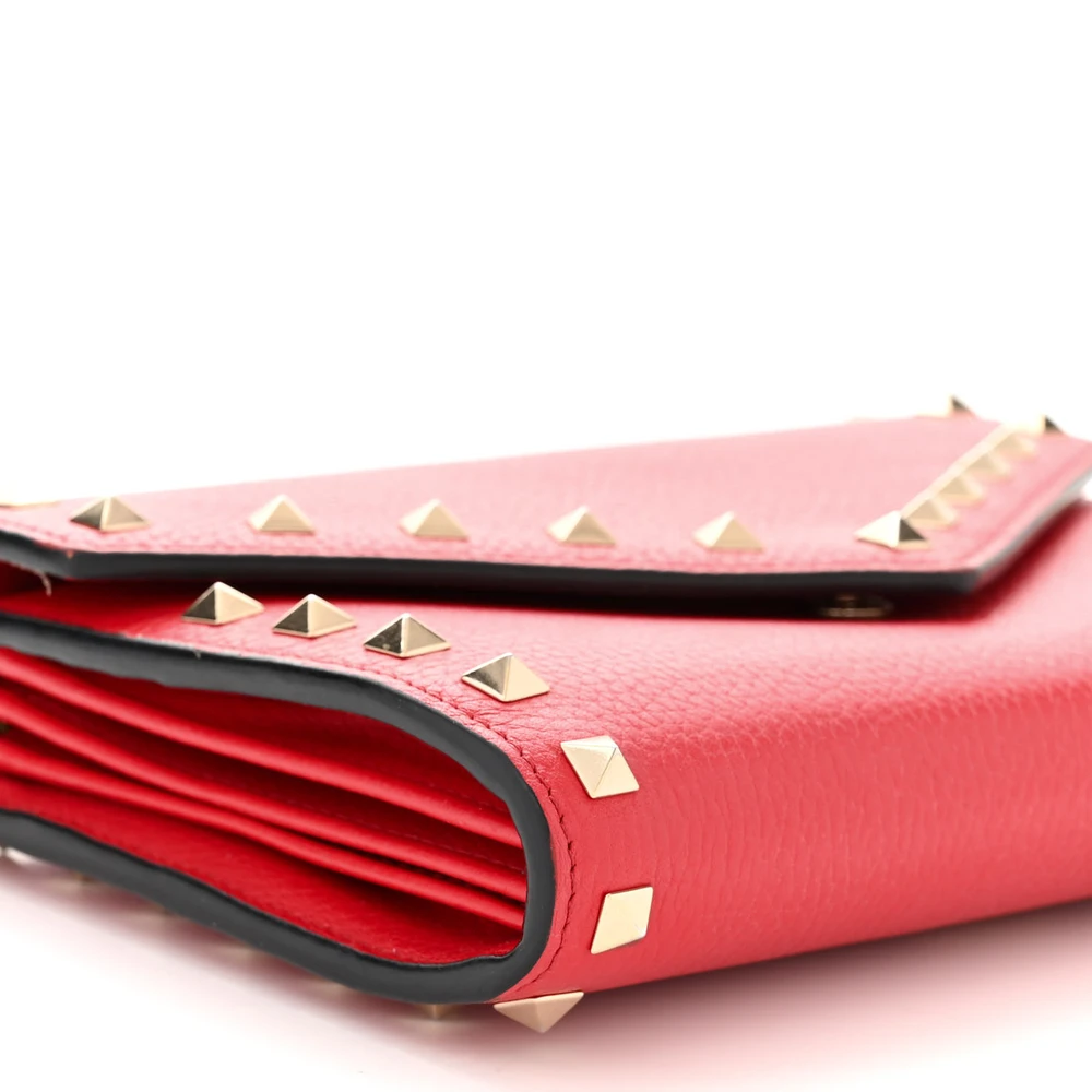 Lushentic Mini Rockstud Envelope Wallet in Rosso Valentino Leather - Image 4