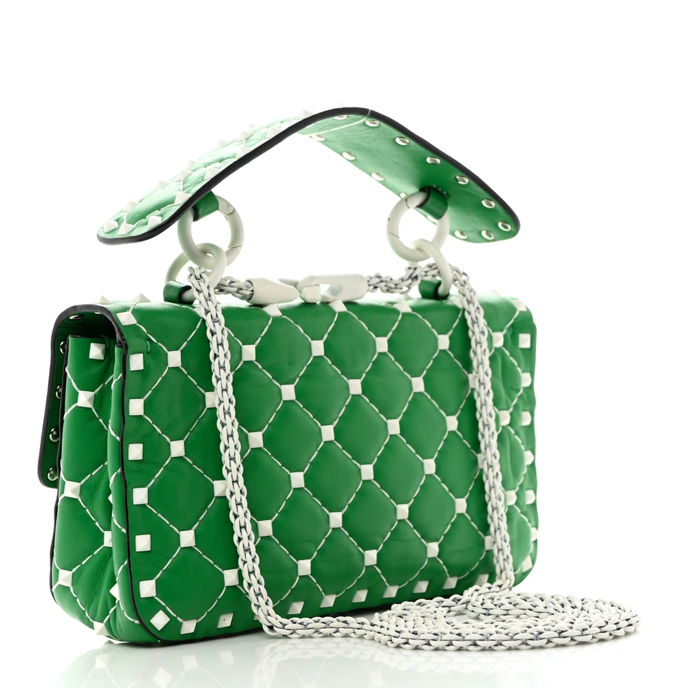 Lushentic Quality Bags - Rockstud Spike Shoulder Bag in Peppermint Nappa - Image 3