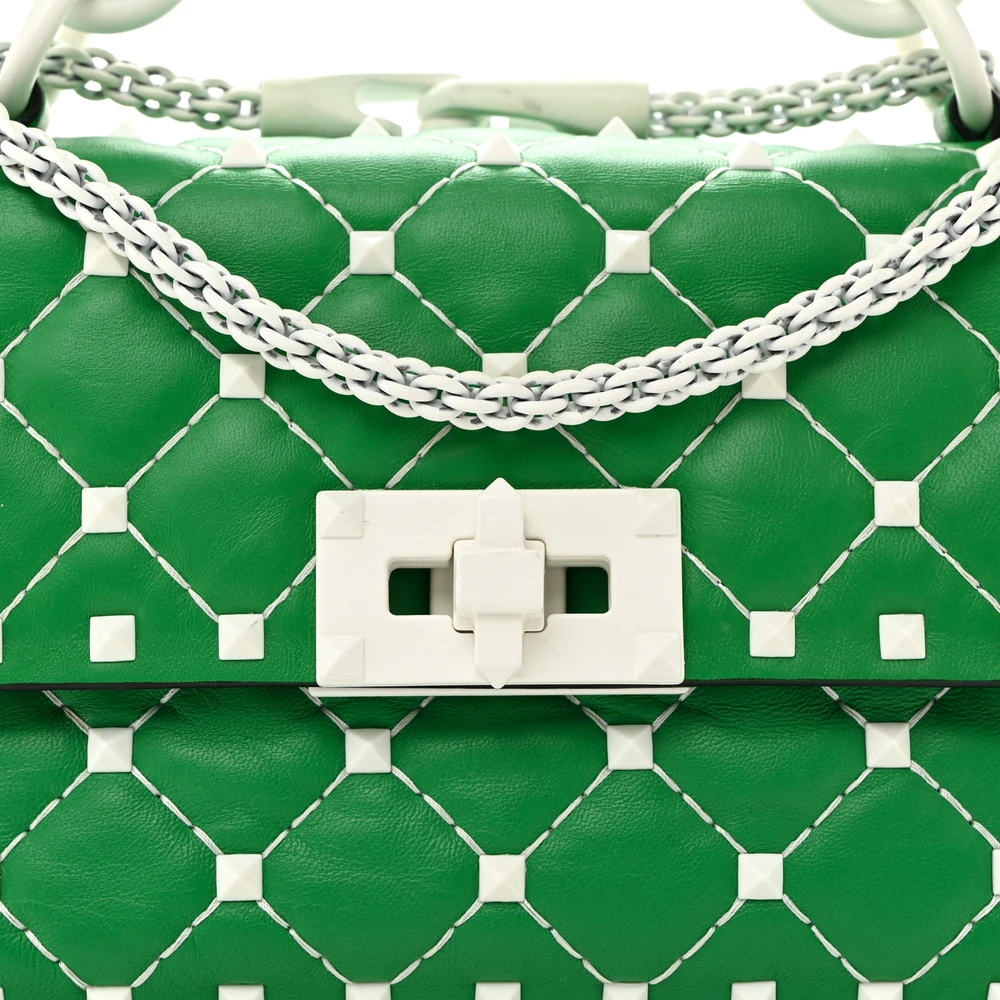 Lushentic Quality Bags - Rockstud Spike Shoulder Bag in Peppermint Nappa - Image 9