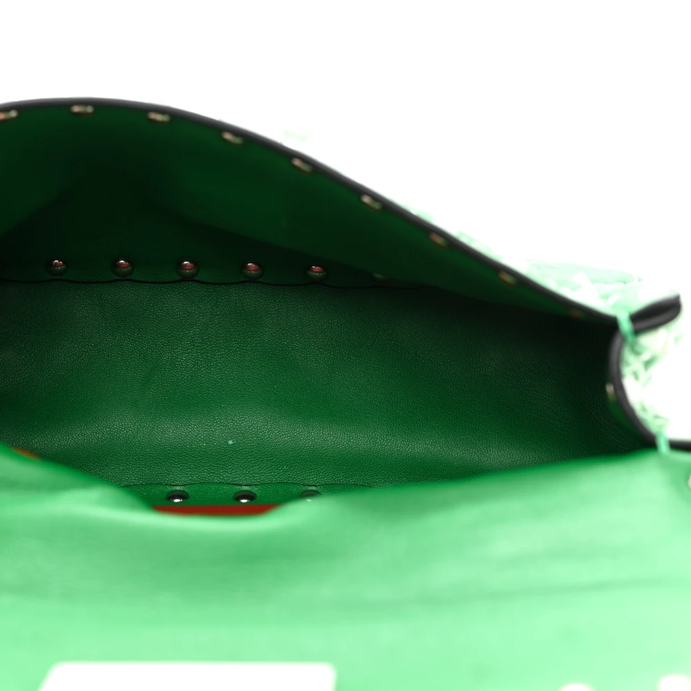 Lushentic Quality Bags - Rockstud Spike Shoulder Bag in Peppermint Nappa - Image 7