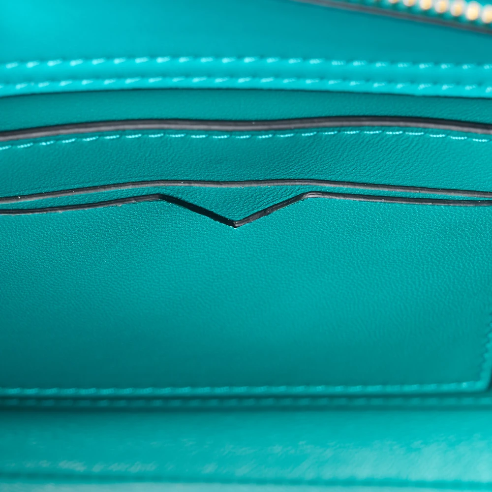 Lushentic Handbags: Small One Stud Handbag in Marine Green Nappa Leather - Image 9