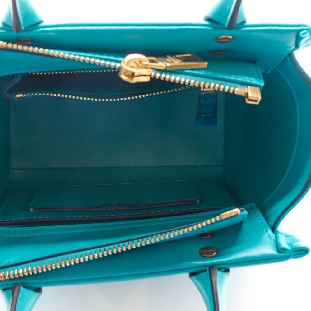 Lushentic Handbags: Small One Stud Handbag in Marine Green Nappa Leather - Image 7