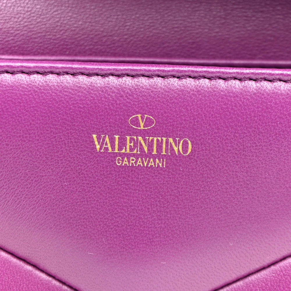 Lushentic Grade Small One Stud Wristlet Clutch Bag in Prune Nappa Leather - Image 2