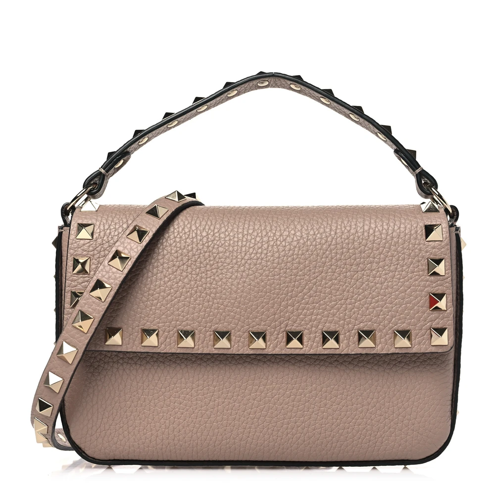 Lushentic Replica Small Rockstud Crossbody Pouch Poudre Leather