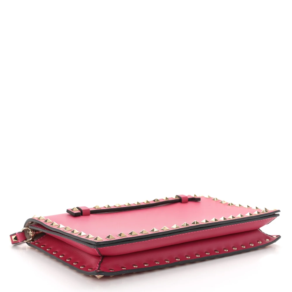 Lushentic Bags Small Rockstud Wristlet Clutch in Fuxia Nappa Leather - Image 6