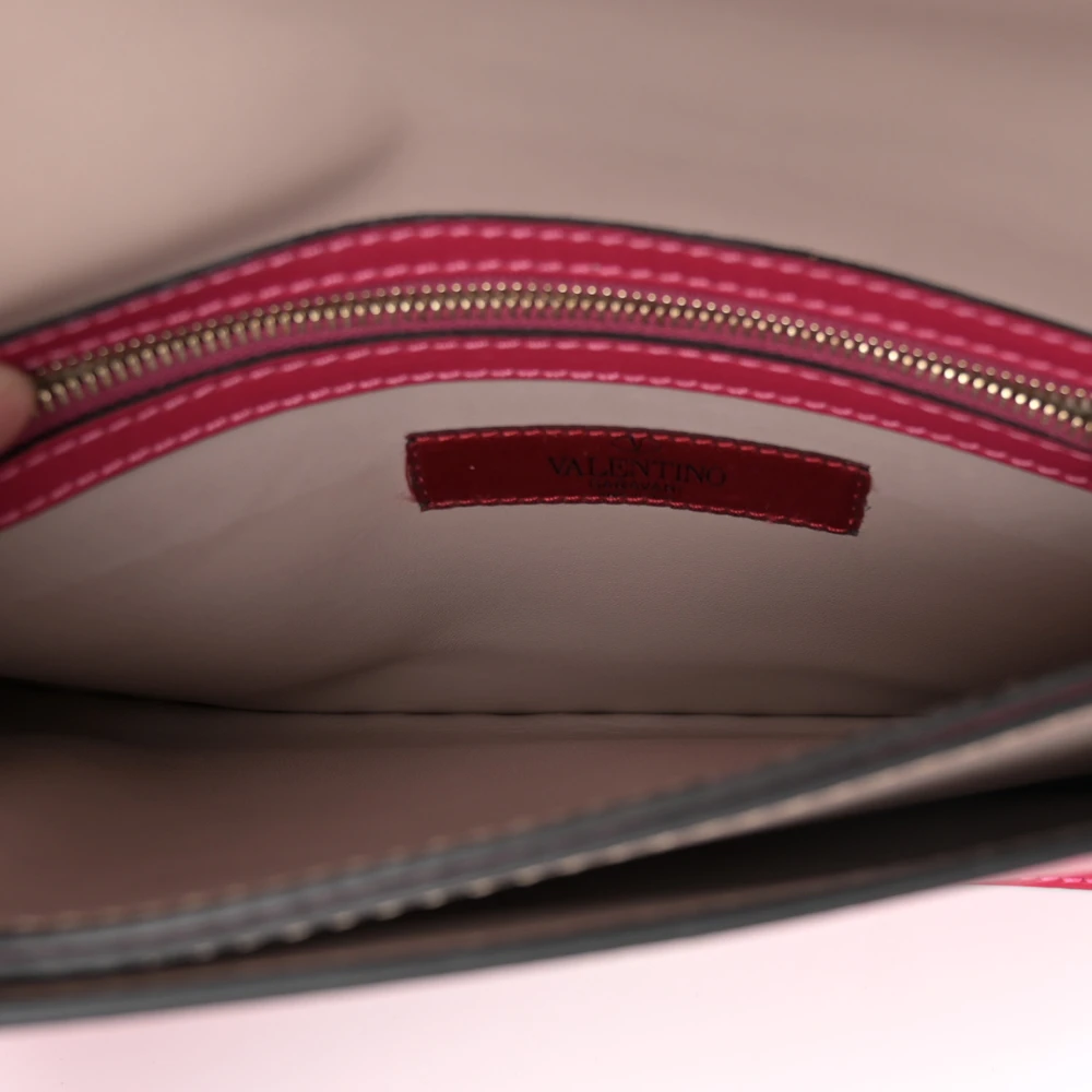 Lushentic Bags Small Rockstud Wristlet Clutch in Fuxia Nappa Leather - Image 7