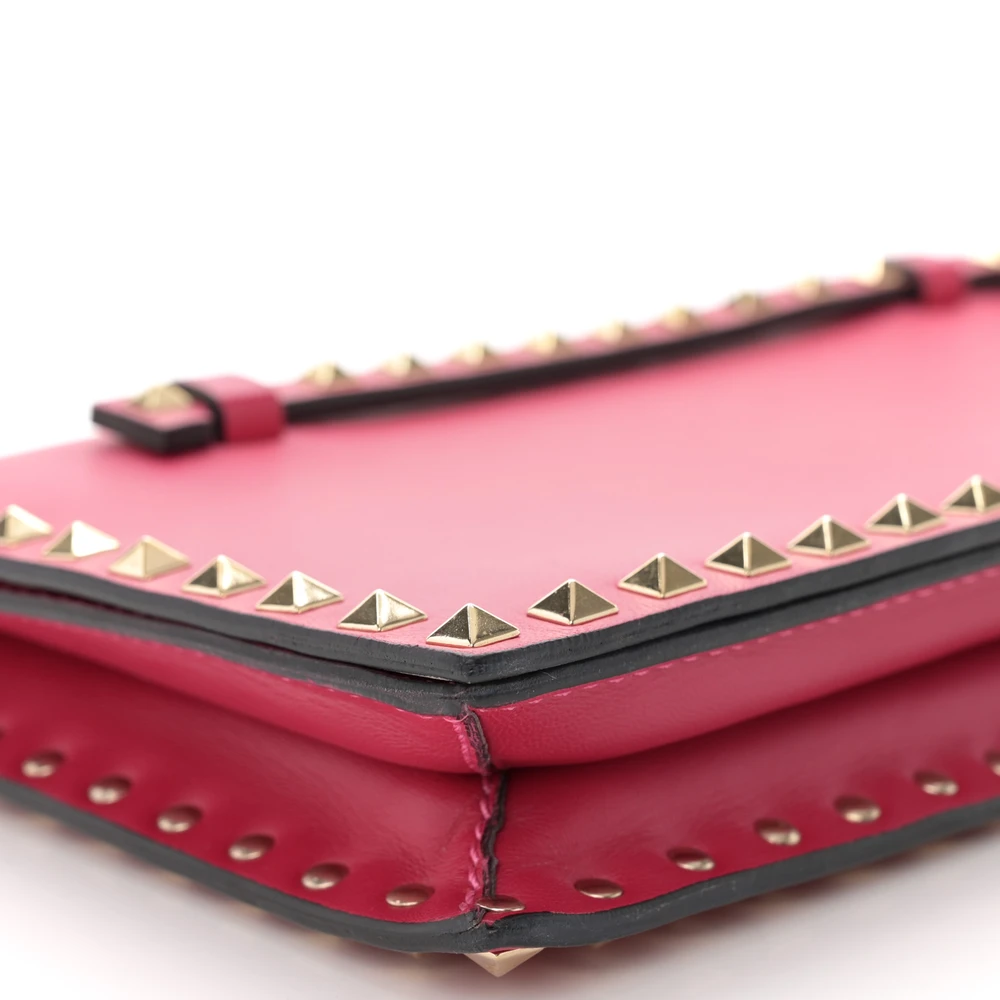 Lushentic Bags Small Rockstud Wristlet Clutch in Fuxia Nappa Leather - Image 4