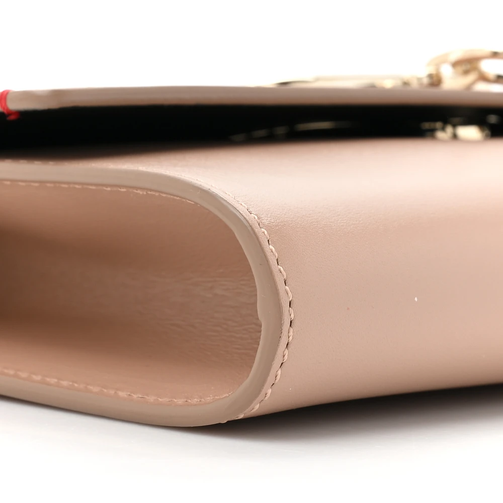 Lushentic Grade Handbags: Small Vcase Chain Wallet in Rose Cannelle Calfskin - Image 5
