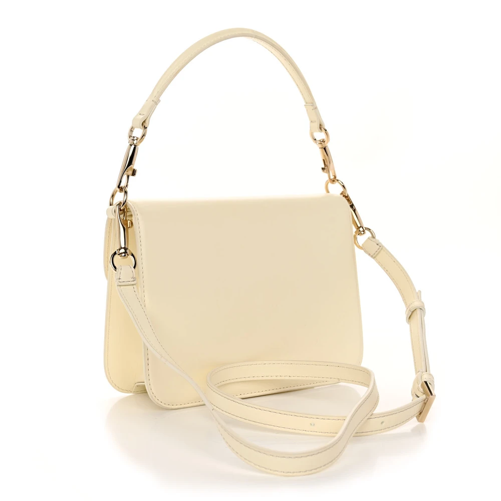 Lushentic Handbag Small Vlogo Loco Flap Shoulder Bag Ivory Leather - Image 3