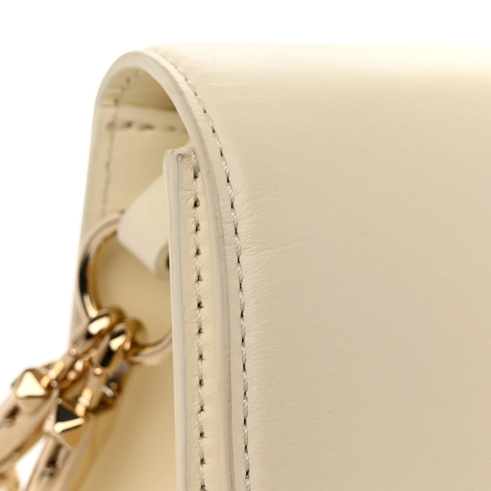 Lushentic Handbag Small Vlogo Loco Flap Shoulder Bag Ivory Leather - Image 9