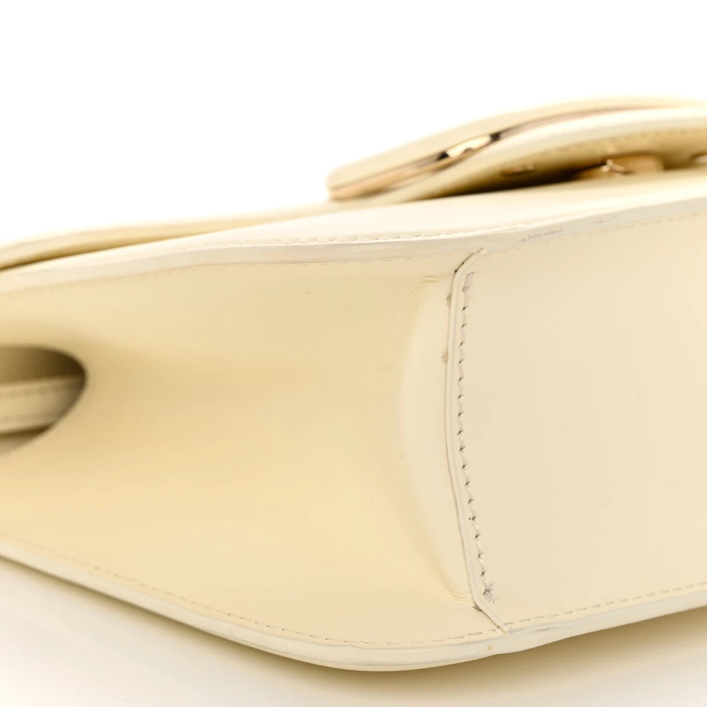 Lushentic Handbag Small Vlogo Loco Flap Shoulder Bag Ivory Leather - Image 4