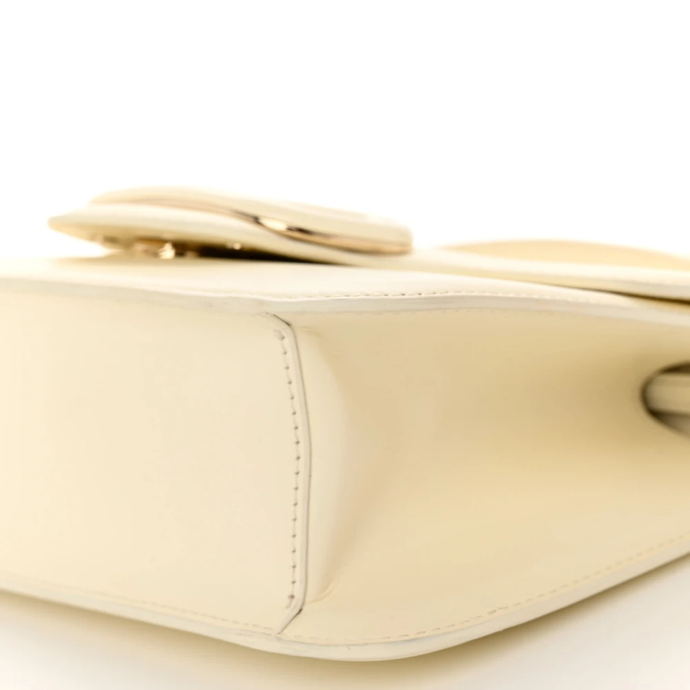 Lushentic Handbag Small Vlogo Loco Flap Shoulder Bag Ivory Leather - Image 5