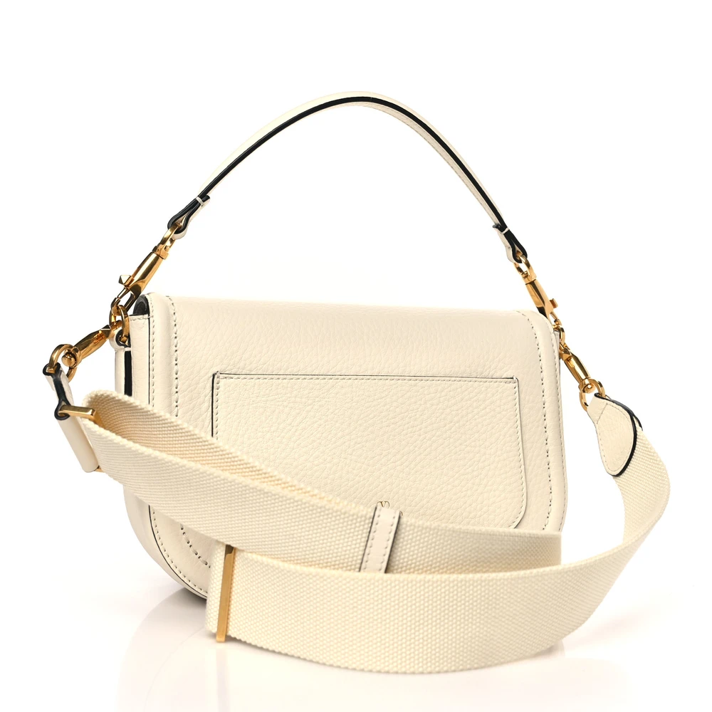 Lushentic Handbags: Small VLogo Top Handle Shoulder Bag Ivory - Image 3