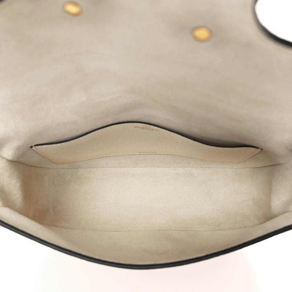 Lushentic Handbags: Small VLogo Top Handle Shoulder Bag Ivory - Image 7